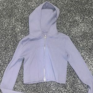 Purple cropped zip up